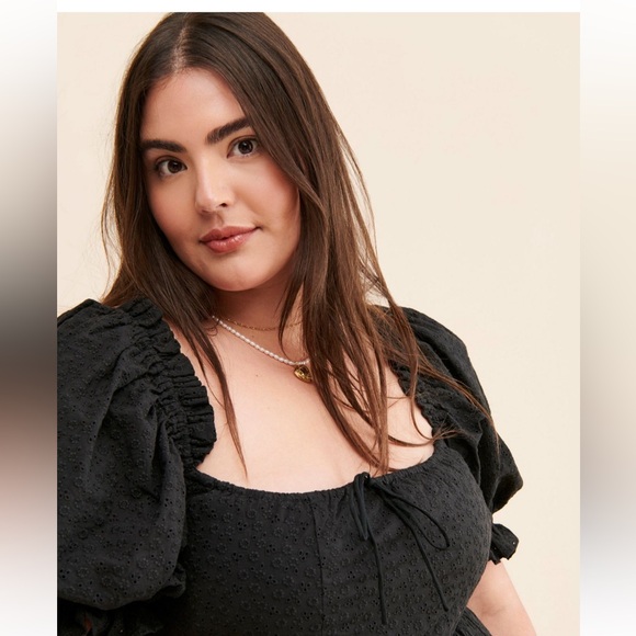 Selkie Black Beach Day Puff Sleeve Dress - Picture 2 of 10